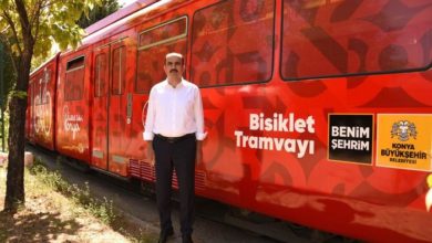 Konya da Bisiklet Tramvayı Hizmete Girdi