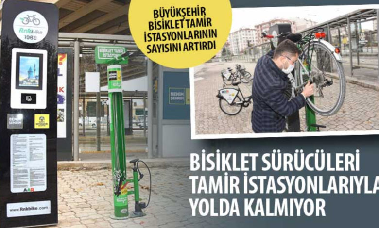 Konya Büyükşehir Bisiklet Tamir İstasyonlarının Sayısını Artırdı